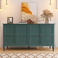 thumbnail image 1 of MROJISC Mid-Century 58" Buffet Cabinet Sideboard with Storage, 4 Doors with Adjustable Shelves, Green, 1 of 9