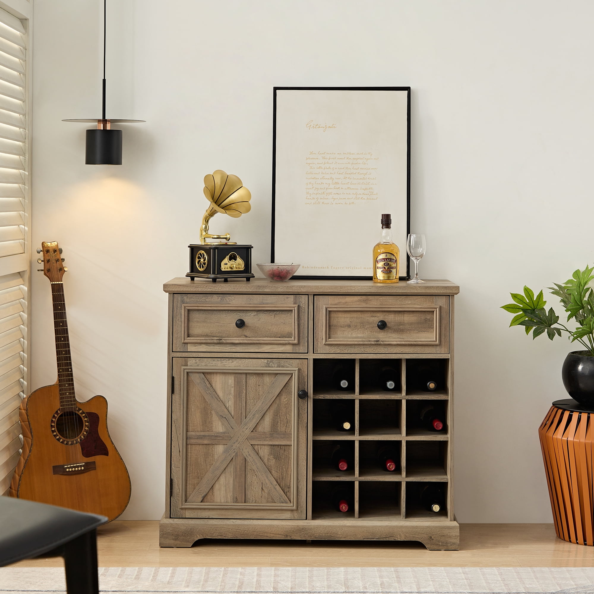Buffet Cabinet with Storage Sideboard with 2 Drawers