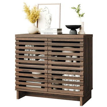 Buffet Coffee Bar Cabinet with 2 Doors& Adjustable Shelves,Mid-Century Modern Sideboard Buffet Cabinet for Kitchen,Entryway,Living Room
