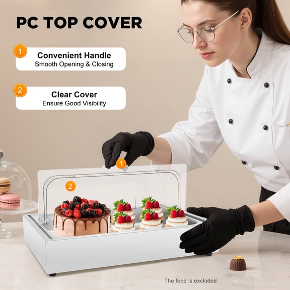 Buffet Cold Serving Cooler Platter, Cooling Food Dishes Display Plate for Outdoor Buffets, Parties, And Street Vendors