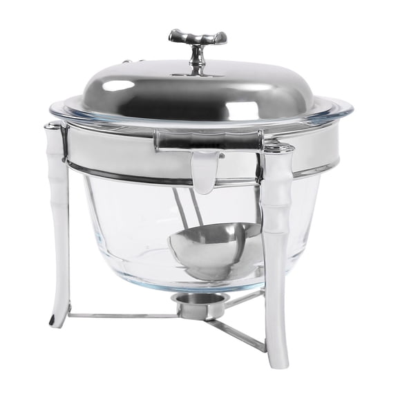 Buffet Dining Stove Chafing Dish Food Warmer Stainless Steel & Glass Pot