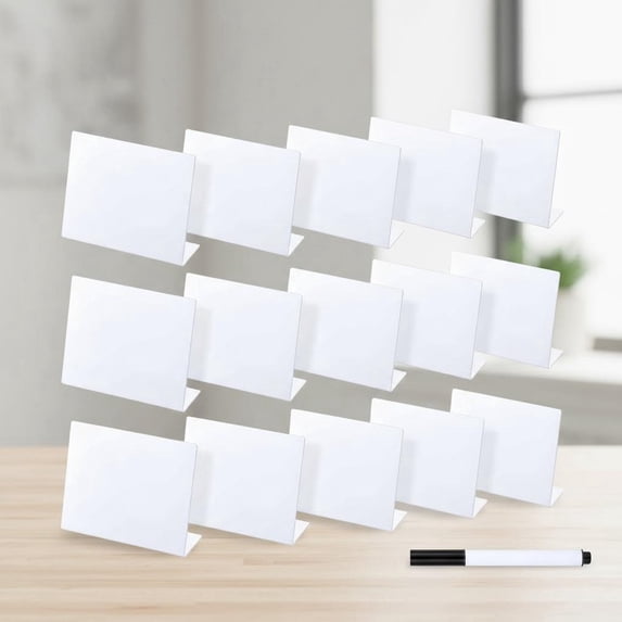 Buffet Food Labels Mini Chalkboard Signs White Acrylic Food Markers with Erasable Marker for Table Display