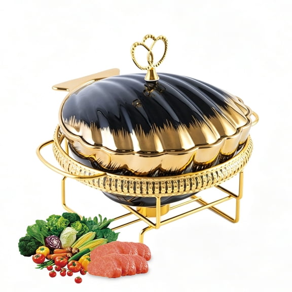 Buffet Food Warmer, Ceramic Oval Chafing Dish Buffet Set, Buffet Warming Container with Lid, Food Warming Tray for Catering Weddings