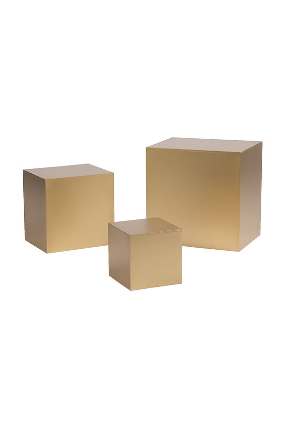 Buffet Riser Set W/ Gold Finish - Home Decor - 3 Pieces