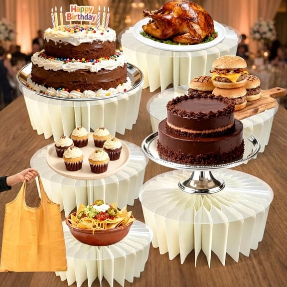 Buffet Risers, Cupcake Stand Food Risers Display Stands, Foldable Cake Display Stands for Dessert Table, Display Party, Cakes and Pastries