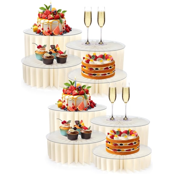 Buffet Risers Food Risers for Buffet Table Acrylic Risers Display Stands Tall Cake Stands Cylinder Stands for Party Pedestal Cake Stand Dessert Table Display Set Cupcake Stands Cupcake Display