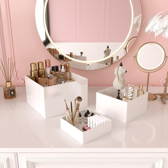 Buffet Risers, Food Risers for Buffet Table, Display Stand Shelf for Catering Dessert Collectibles Jewelry Figures Show, Acrylic Cube Display Nesting Risers with Hollow Bottoms 3PCS 8"9"10"