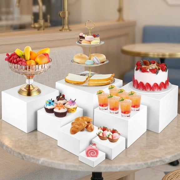Buffet RisersLarge Food Risers for Buffet Table, Dessert Table Display Set, Food Stands for Display PartyCollectibles Jewelry Display Stand, Acrylic Cube Boxes