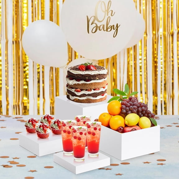 Buffet Risers Set of 8 Acrylic Cube Display Stands for Dessert Table