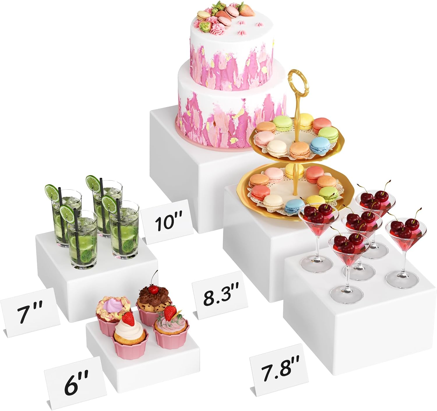 Counting Risers Buffet Risers and Stands, Risers for Buffet Table, Catering Dessert ...