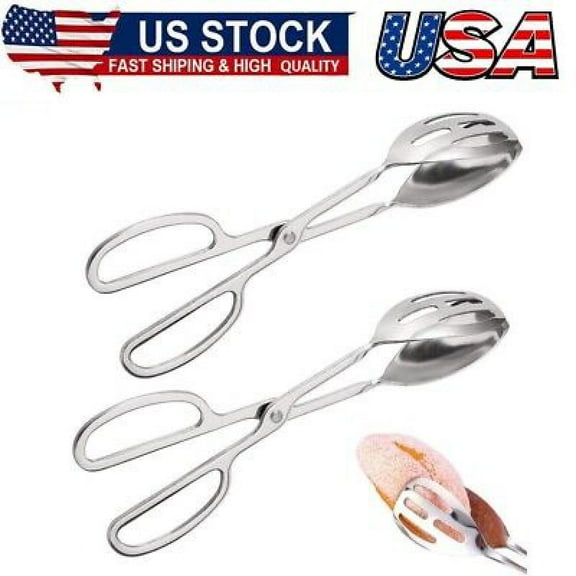 Buffet Salad Tongs for Kitchen Serving and Cooking, Stainless Steel Food Scissor