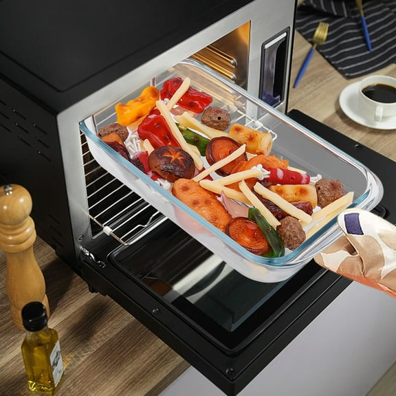 Buffet Server Tempered Glass Buffet Set Warming Tray Countertop Chafing Dish 2L