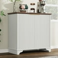 thumbnail image 1 of Buffet Sideboard Cabinet with Storage, Fluted Storage Cabinet with 2 Doors, Adjustable Shelves, Freestanding Accent Cabinet, Console Table for Living Room, Kitchen, Hallway, 1 of 8