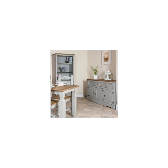 Buffet Sideboard - Gray Wood Storage Cabinet - 51" x 17" x 32" - Dovetail Drawers & Black Hardware