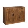 thumbnail image 1 of Buffet Sideboard, Kitchen Buffet Storage Cabinet Versatile Wardrobe Console Table with 2 Doors & 2 Drawers, Wood Free-Standing Pantry Cupboard with 1 Storage Cabinet for Dining Room, Dark Walnut, 1 of 7