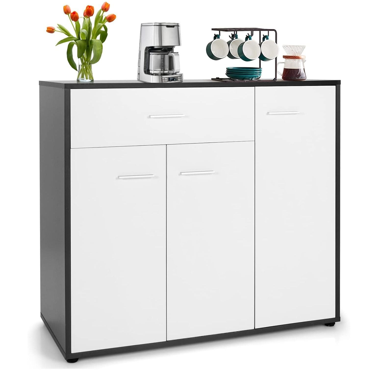 Buffet Sideboard Storage White Kitchen Sideboard with Spacious