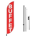 thumbnail image 1 of Buffet Sign feather flag Pole Mount for Outdoor by Mavis Print | 15 FEET Long Polyester Outdoor Banner Flag with Pole Kit for Easy Hang | HD Print Swooper Flag Pole Mount for Food Advertising ade, 1 of 7