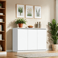 thumbnail image 1 of Buffet Storage Cabinet with 3 Door, 43" W Coffee Bar Cabinet, Kitchen Buffet Sideboard for Living Room, Kitchen, White, 1 of 7