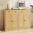 thumbnail image 1 of Buffet Storage Cabinet with Doors and Drawers, 49" W Coffee Bar Cabinet, Kitchen Buffet Sideboard for Living Room, Kitchen, Oak, 1 of 8