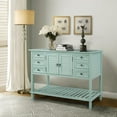 thumbnail image 1 of Buffet Table with Cabinet Table, Free Standing Kitchen Storage Sideboard Dining Buffet Server Cabinet, 45.2'' Console Table Sofa Table 6 Drawers, 1 Cabinets and 1 Bottom Shelf-Sage, 1 of 7