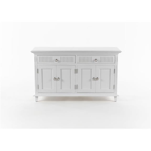 Buffet Table with 4 Doors, Classic White
