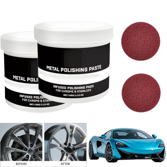 Buffing & Finishing Care Set Achieve a Brilliant Shine with Ease,Metal Polishing Paste Pipe Infused Polishing Pads,Infused Pads, Tarnish and Oxidation Remover, Scratch Remover