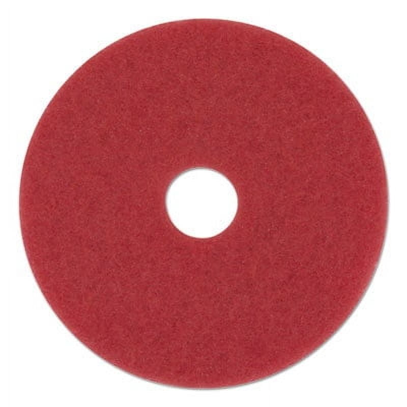 Red 12" Buffing Floor Pads for Rotary Machines, Pack of 5