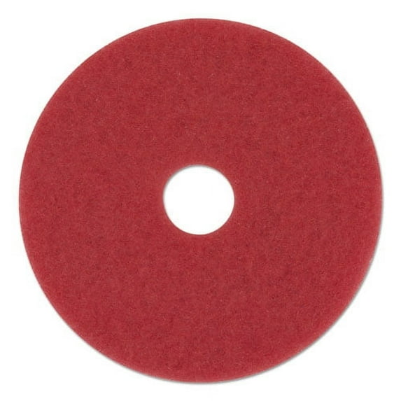 Buffing Floor Pads, 12" Diameter, Red, 5/carton | Bundle of 2 Cartons