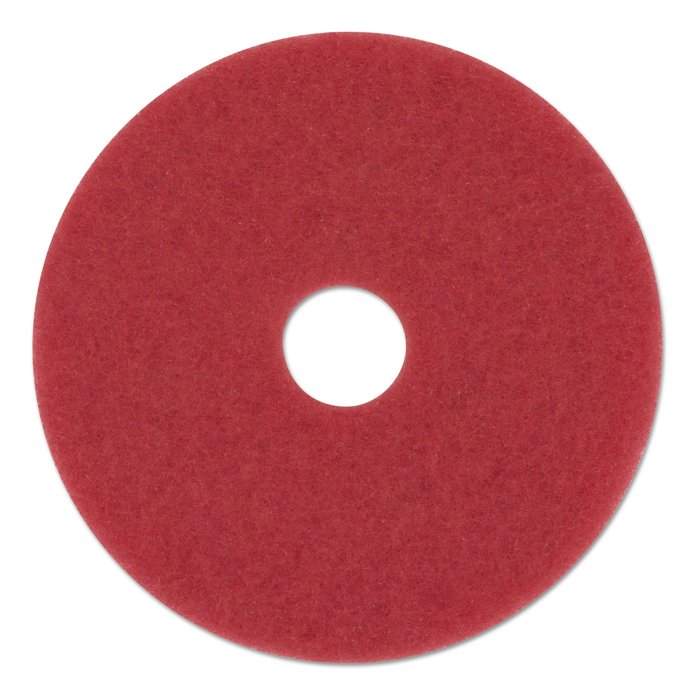 Red 12" Buffing Floor Pads for Rotary Machines, Pack of 5