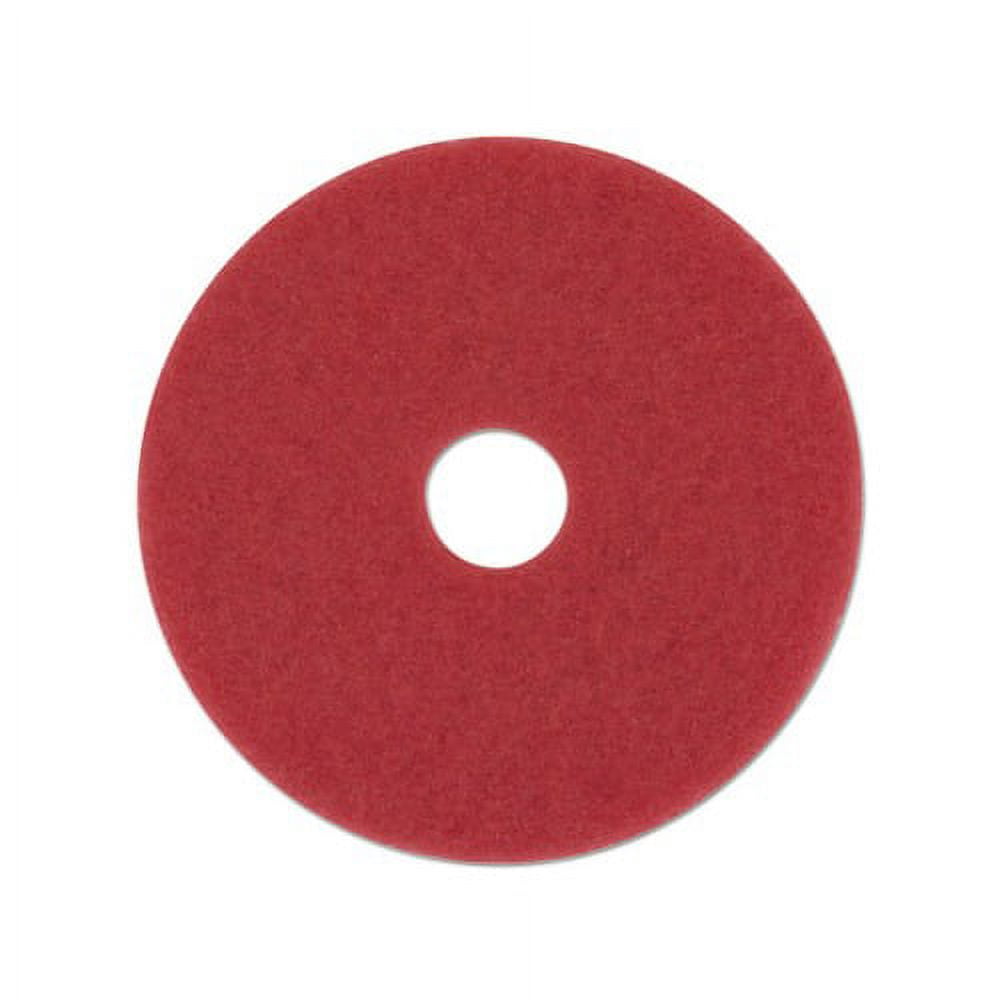Red 12" Buffing Floor Pads for Rotary Machines, Pack of 5