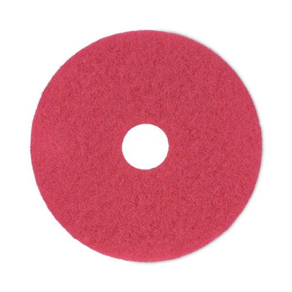 Buffing Floor Pads, 17" Diameter, Red, 5/carton | Bundle of 2