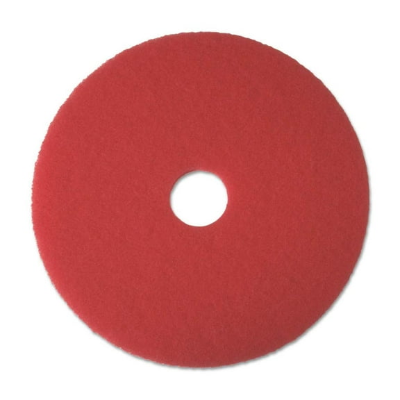 Buffing Floor Pads Red 19 Inch - 5 Pack BWK4019RED - Commercial Floor Scrubbing Pads for Polishing, Cleaning, and Maintaining Hard Floors