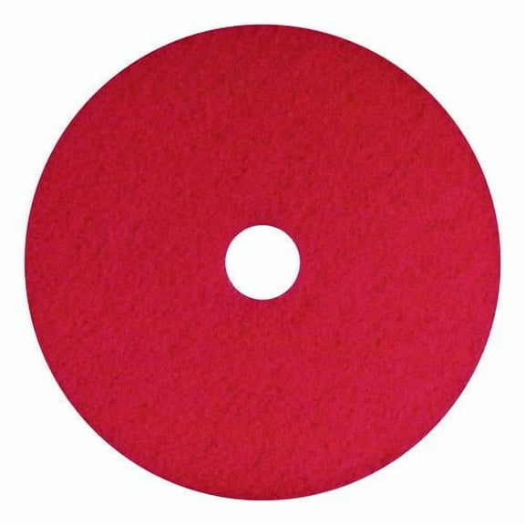 Buffing Pads, 12" Diameter, Red, 5/Carton | Bundle of 2