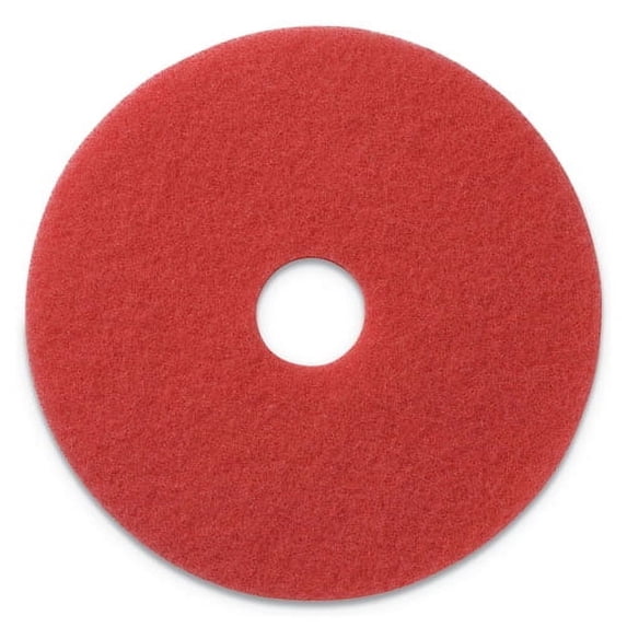 Buffing Pads, 14" Diameter, Red, 5/Carton | Bundle of 10