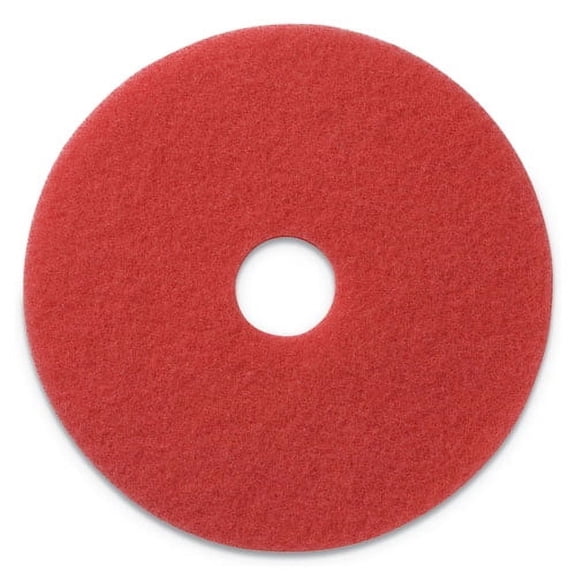 Buffing Pads, 14" Diameter, Red, 5/Carton | Bundle of 2