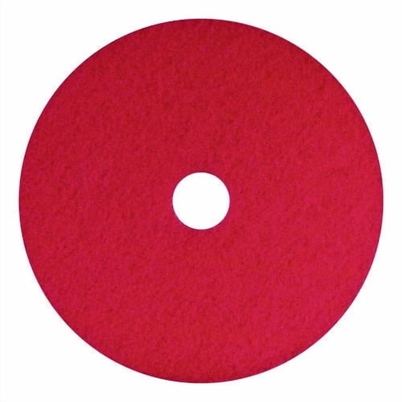 Buffing Pads, 15" Diameter, Red, 5/Carton | Bundle of 2