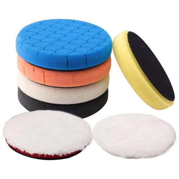 Buffing Polishing Pads, 7Pc 6.5 Inch Face for 6Inch 150mm Backing Plate Buffing Sponge Pa C1154