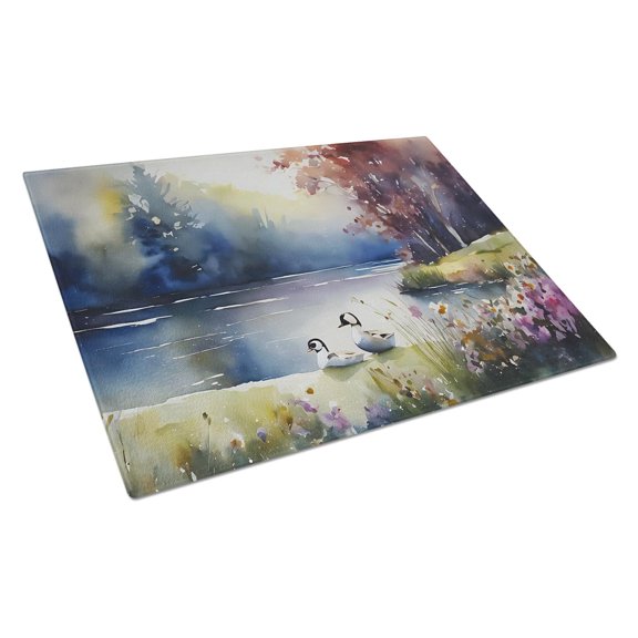 Bufflehead Glass Cutting Board 12 in x 15 in