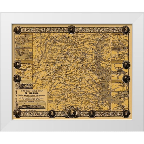 Bufford 24x20 White Modern Wood Framed Museum Art Print Titled - Virginia Pocket War - Bufford 1861