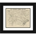 thumbnail image 1 of Bufford 32x26 Black Ornate Wood Framed with Double Matting Museum Art Print Titled - General Shermans Campaign  - Bufford 1860, 1 of 4