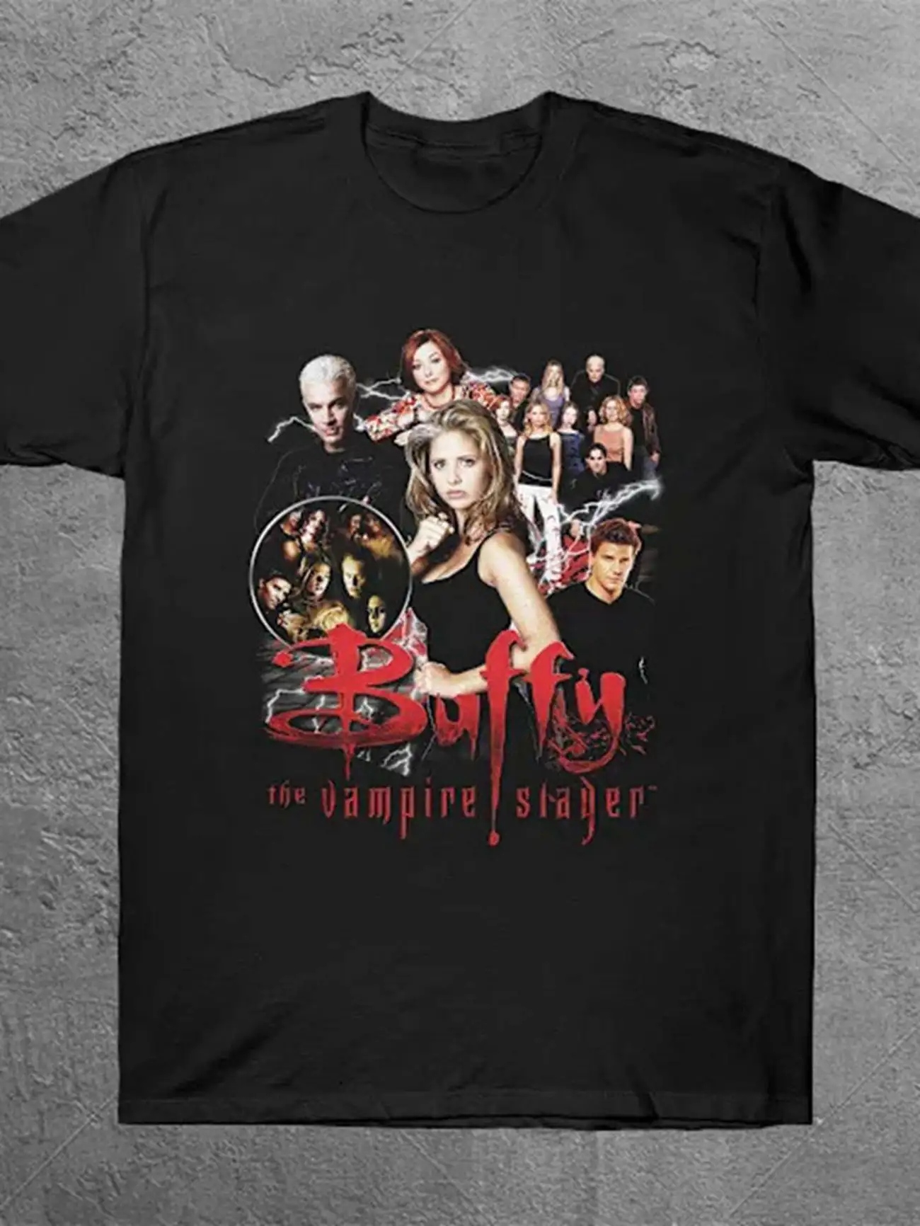 Buffy The Vampire Slayer Men's Graphic T-Shirt - Black Short Sleeve ...
