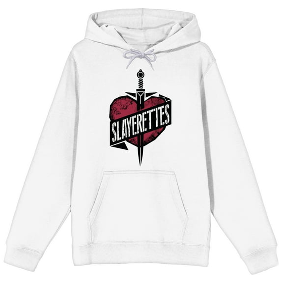 Buffy The Vampire Slayer Slayerettes Long Sleeve White Adult Hooded Sweatshirt-XXL