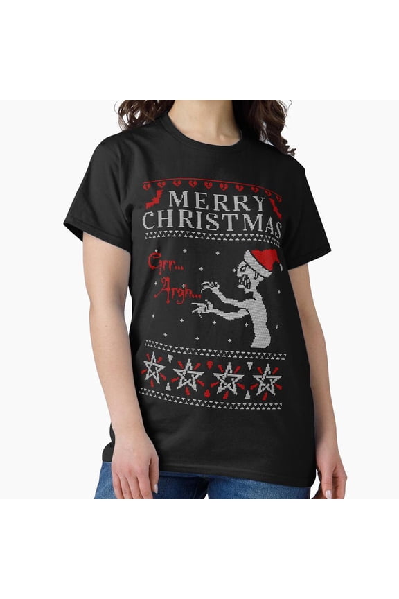 Buffy Vampire Slayer Christmas Ugly Sweater Style Art Unisex T-Shirt up to size 5XL