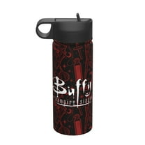 Buffy The Vampire Slayer Kids Water Bottle with Flip Straw Lid 18OZ Vacuum Insulated Stainless Steel Thermos Leakproof School Travel Sports Cup for Boys Girls Gift