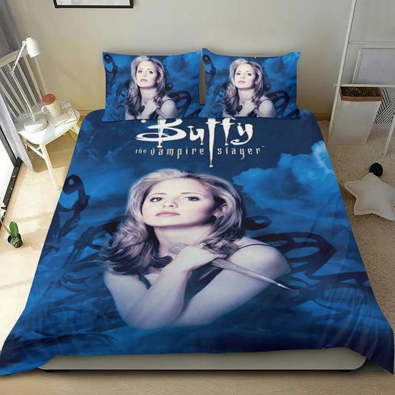 Buffy the Vampire Slayer Themed Bed Sheet Set Three Piece Set 53x79 In ches Comfortable And Skin Friendly Unique Design Creating A Star Studded Night Home Decor Gifts For Family Friends fans