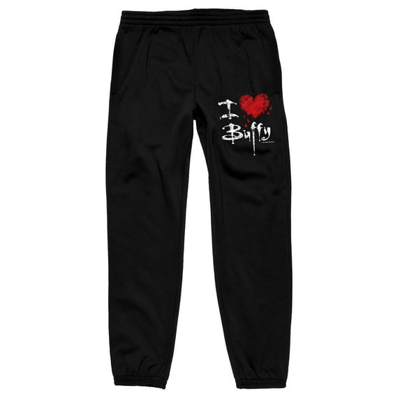 Buffy the Vampire Slayer I Love Buffy Men's Black Graphic Sweats-XL