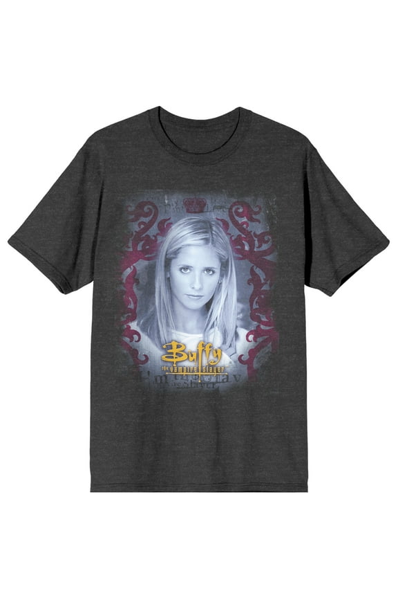 Buffy the Vampire Slayer Key Art Women's Charcoal Short Sleeve Crew Neck Tee-Small