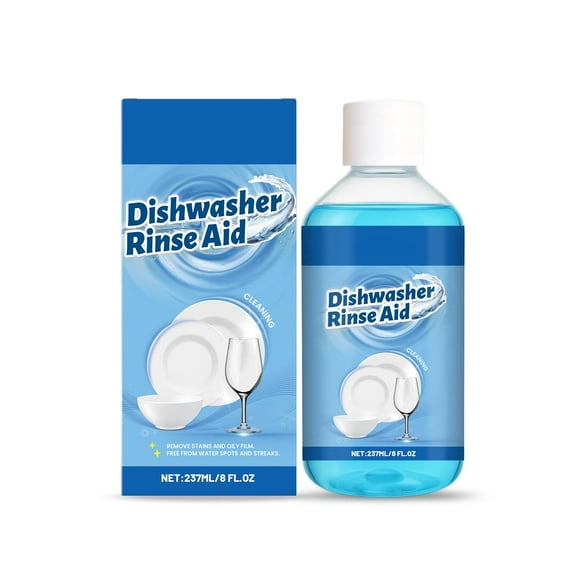 Bufgaceh 237ml Dishwasher Rinse Aid - Home Dishwasher Cleaner for Oil and Stain Removal Enhances Shine