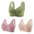 thumbnail image 1 of Bufgaceh 3PC Bras for Women Older, Daisy Bra for Seniors Button Front Closure Bralette Full Coverage Convenient No Underwire Brassiere, 1 of 6