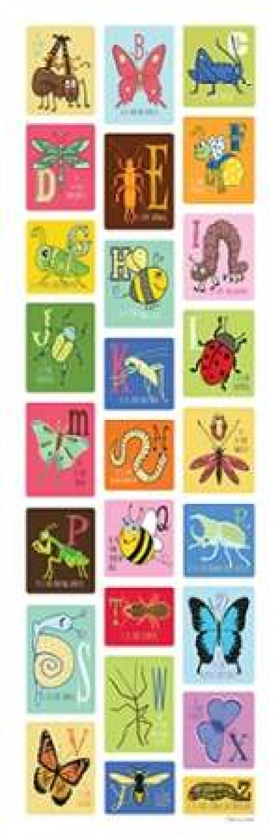 Bug Alphabet II Canvas Art - Stephanie Marrott (12 x 36)